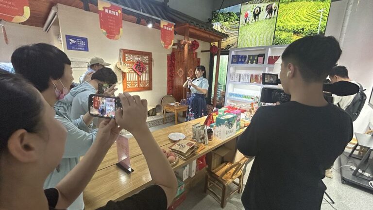 採訪直播帶貨（安康市統戰部供圖）
