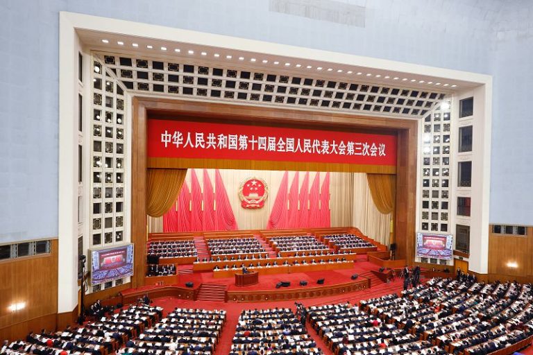 3月5日，十四屆全國人大三次會議開幕會在北京人民大會堂舉行。 中新社