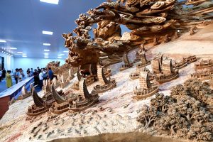 福建莆田 大型木雕《京杭大運河》江南卷首展