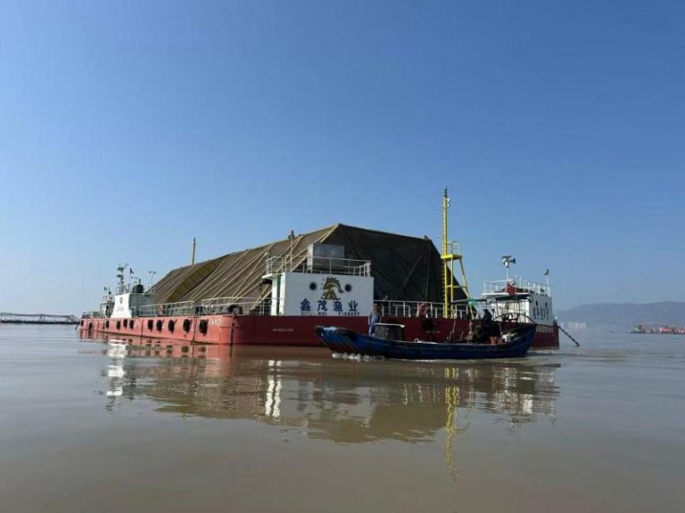 圖為坐落在福建省連江縣定海灣海域的大黃魚養殖平台「定海灣2號」。新華社