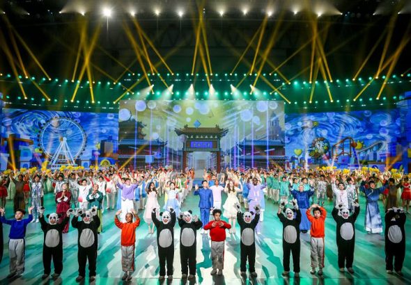 3月25日，第十屆世界青少年武術錦標賽開幕式在天津舉行。 中新社