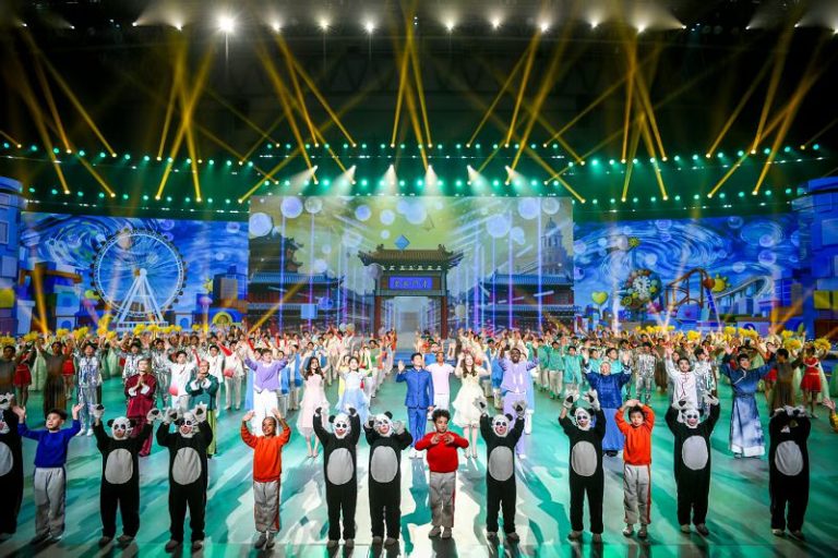 3月25日，第十屆世界青少年武術錦標賽開幕式在天津舉行。 中新社