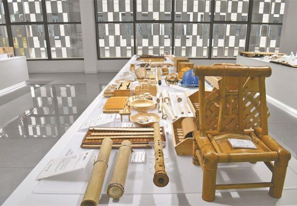 政和縣竹產業智創服務平台展示的各式新型竹產品