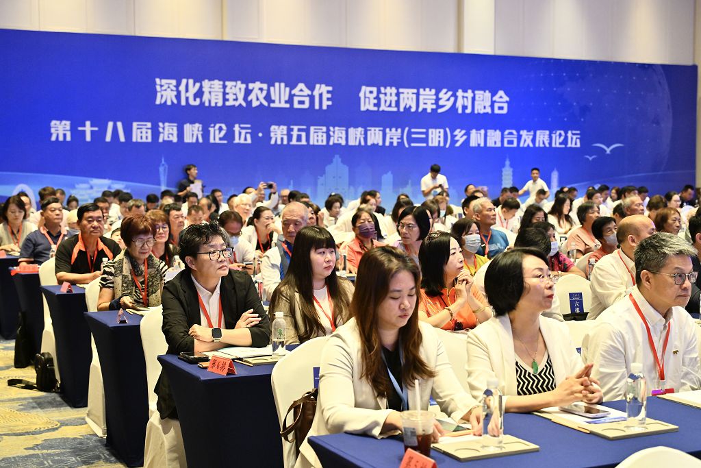 圖為參加論壇的兩岸嘉賓。 中新社
