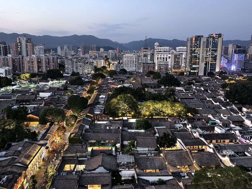 俯瞰三坊七巷歷史文化街區。